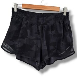 lululemon Black Camo Athletic Shorts Hotty Hot Size 8 regular